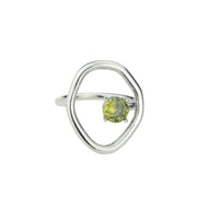Anillo plata olivina engarzada